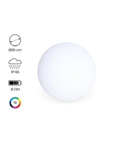 Sphère décorative lumineuse LED 16 couleurs D30cm