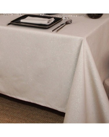 Nappe unie à paillettes coton lino 150 x 150