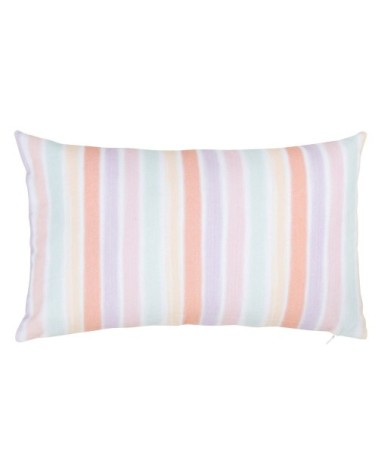 Housse de coussin en coton à rayures effet aquarelle multicolore 30x50