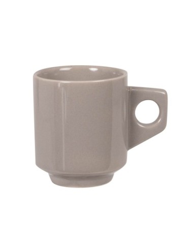 Tasse géométrique en grès gris clair