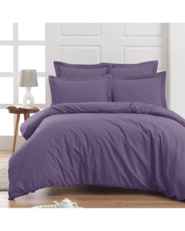 Drap housse en percale de coton Pourpre 180x200 cm