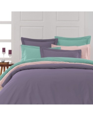 Drap housse en percale de coton Pourpre 180x200 cm