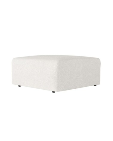 Pouf en tissu bouclette - blanc