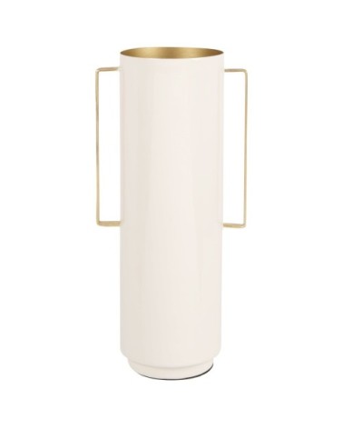 Vase en fer blanc et doré avec anses H28