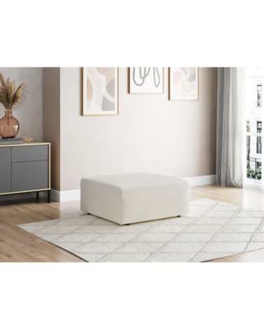 Pouf en tissu beige