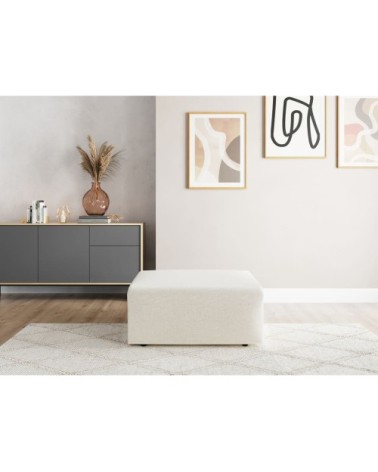 Pouf en tissu beige