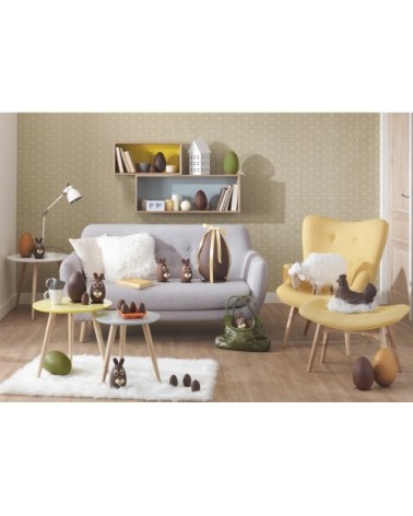 Pouf repose-pieds style scandinave jaune