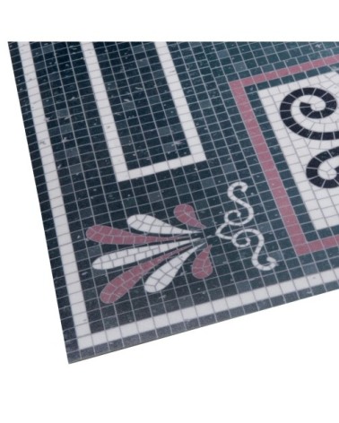 Tapis en vinyle imprimé floral vert terracotta et blanc 60x199