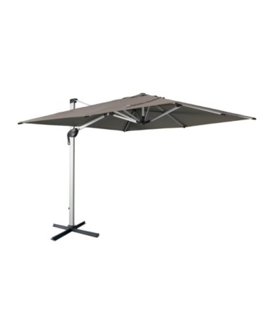 Parasol déporté en aluminium et toile en agora taupe 3x3m