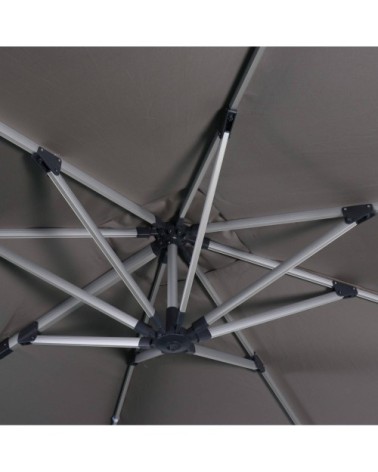 Parasol déporté en aluminium et toile en agora taupe 3x3m