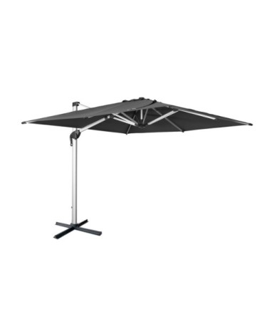 Parasol déporté en aluminium et toile en agora anthracite 3x3m