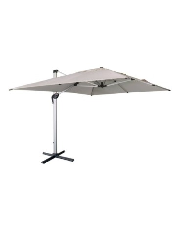 Parasol déporté en aluminium et toile en agora beige 3x4m