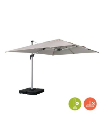Parasol déporté en aluminium et toile en agora beige 3x4m