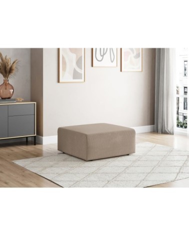 Pouf en velours côtelé - taupe