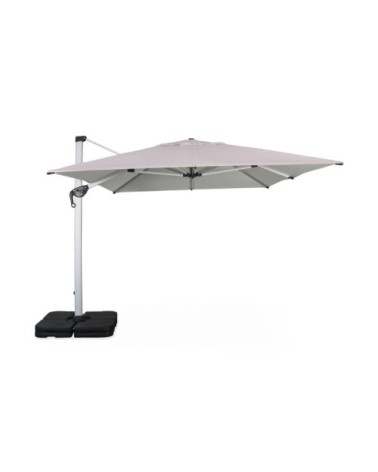Parasol déporté en aluminium et toile en agora beige 3x4m