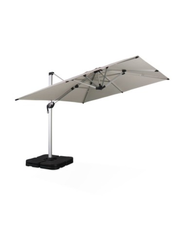 Parasol déporté en aluminium et toile en agora beige 3x3m