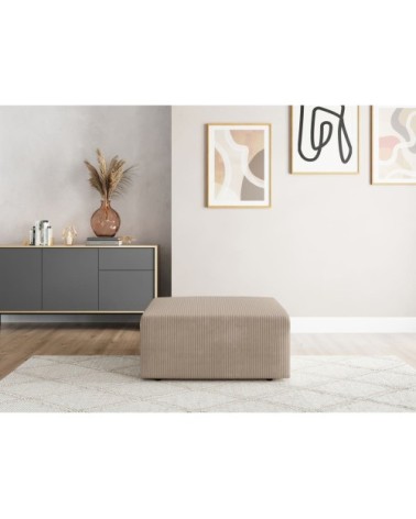 Pouf en velours côtelé - taupe