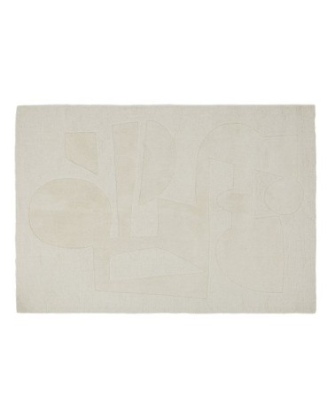 Tapis en laine tuftée à la main écrue et beige 140x200