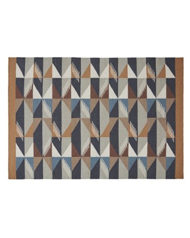 Tapis en laine motifs graphiques multicolores 140x200