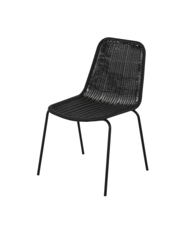 Chaise de jardin en résine et métal noirs