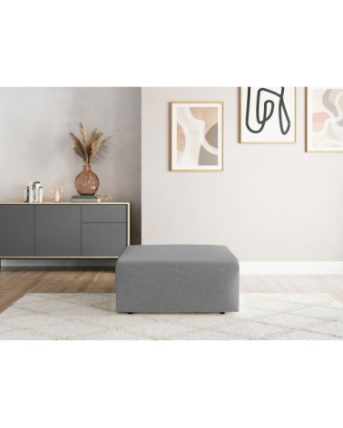 Pouf en tissu gris