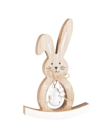 Lapin culbuto déco beige H18