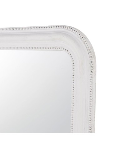 Miroir à moulures en bois de paulownia blanc 108x150