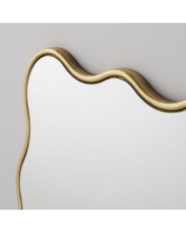 Miroir ondulé en bois de pin doré 80x120