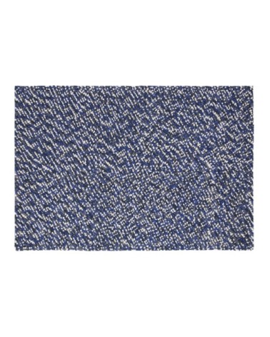 Tapis en laine bleue et écrue 140x200