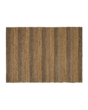 Tapis en jute et coton tissés main beiges et marron 140x200