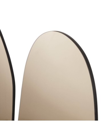 Miroirs organiques fumés en métal noir (x3) 50x100