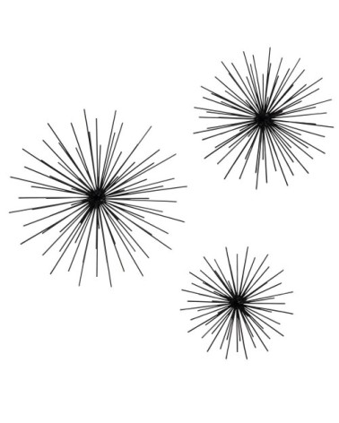 Déco murales en métal noir (x3) 25x25