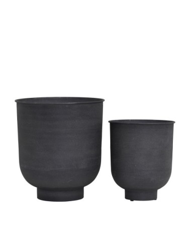 Cache-pots en métal gris ( lot de 2 )