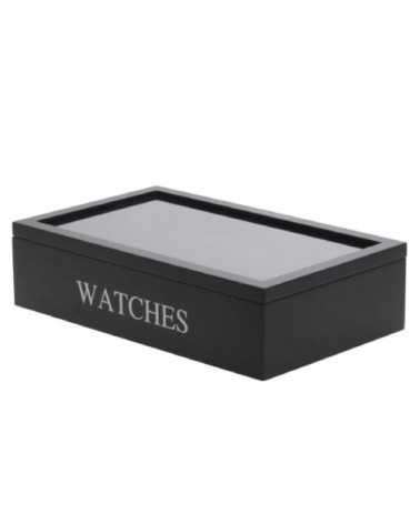 Coffret de rangement pour 12 montres en bois noir 34,2x20,4cm