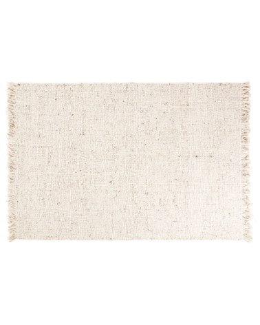 Tapis en laine tissée main écrue et grise 140x200, OEKO-TEX®