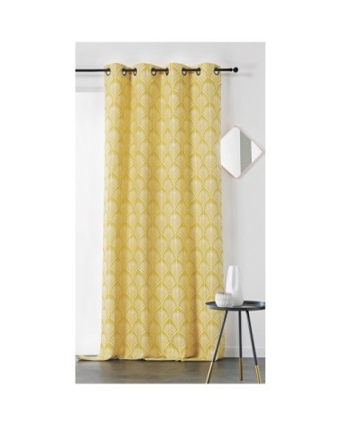 Rideau esprit art nouveau coton jaune 240 x 140