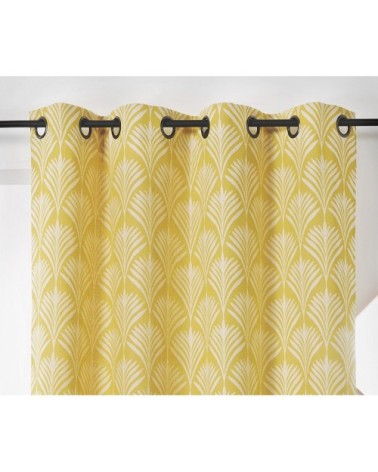 Rideau esprit art nouveau coton jaune 240 x 140