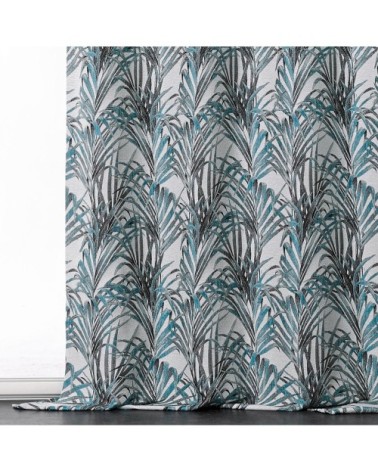 Rideau impressions exotiques polyester bleu 250 x 135