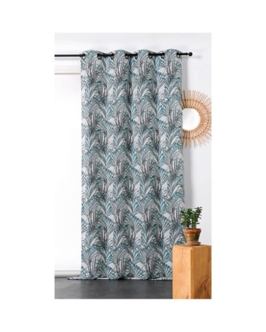 Rideau impressions exotiques polyester bleu 250 x 135