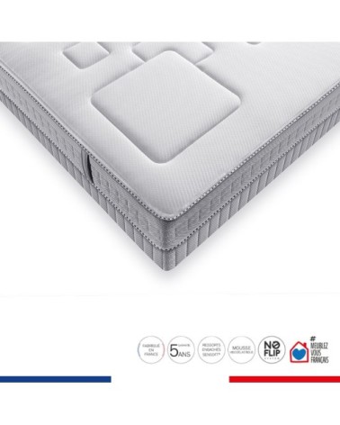 Matelas 90x200, ressort ensachés, ferme, H25