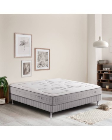 Ensemble 140x200 matelas H25 ressort ensachés, ferme, sommier