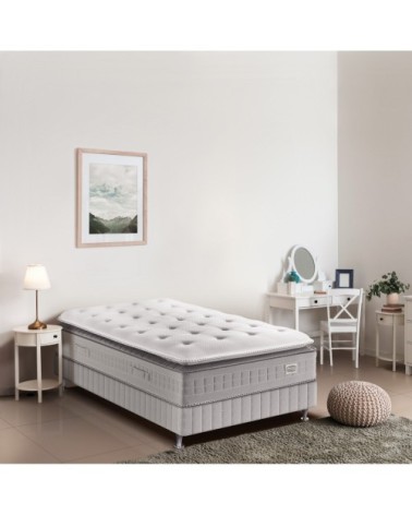 Ensemble 90x190 matelas H29 ressort ensachés, ferme, sommier