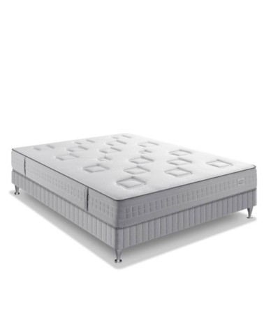 Ensemble 140x190 matelas H24 ressort ensachés, ferme, sommier