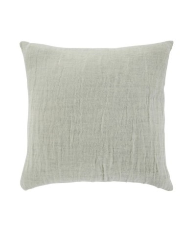 Coussin en gaze de coton et lin vert jade 45x45