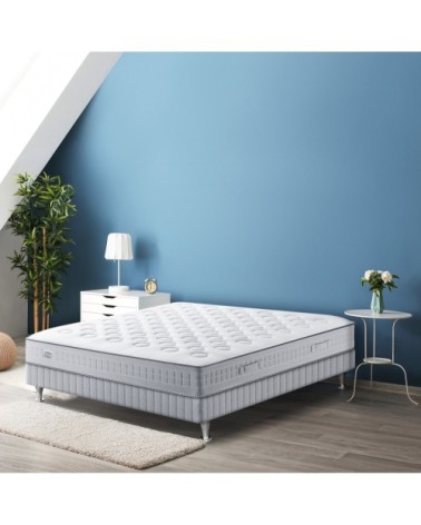 Ensemble 140x200 matelas H23 ressort ensachés, ferme, sommier