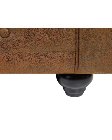 Fauteuil droit microfibre marron