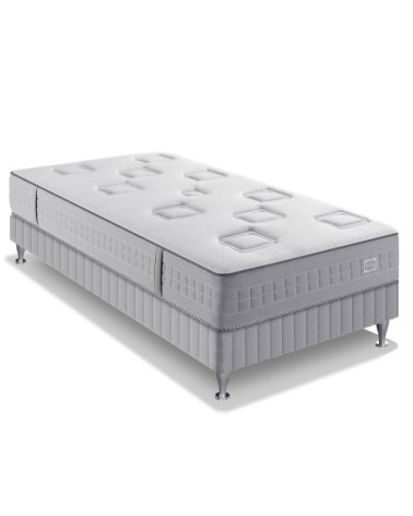 Ensemble 90x190 matelas H24 ressort ensachés, ferme, sommier