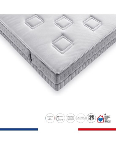 Ensemble 180x200 matelas H24 ressort ensachés, ferme, 2 sommiers