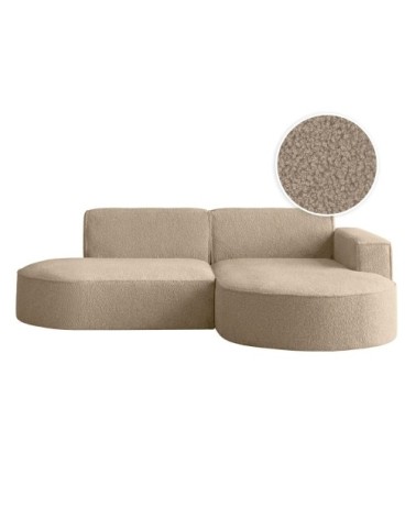 Canapé d'angle droit 4 places marla en tissu bouclette - taupe