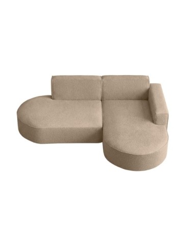 Canapé d'angle droit 4 places marla en tissu bouclette - taupe